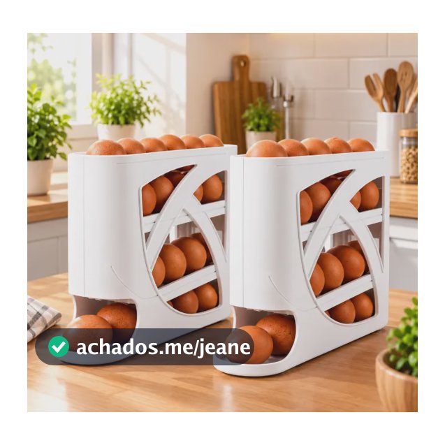 Kit 2 Organizador Porta Ovos Andares Deslizante Geladeira Branco