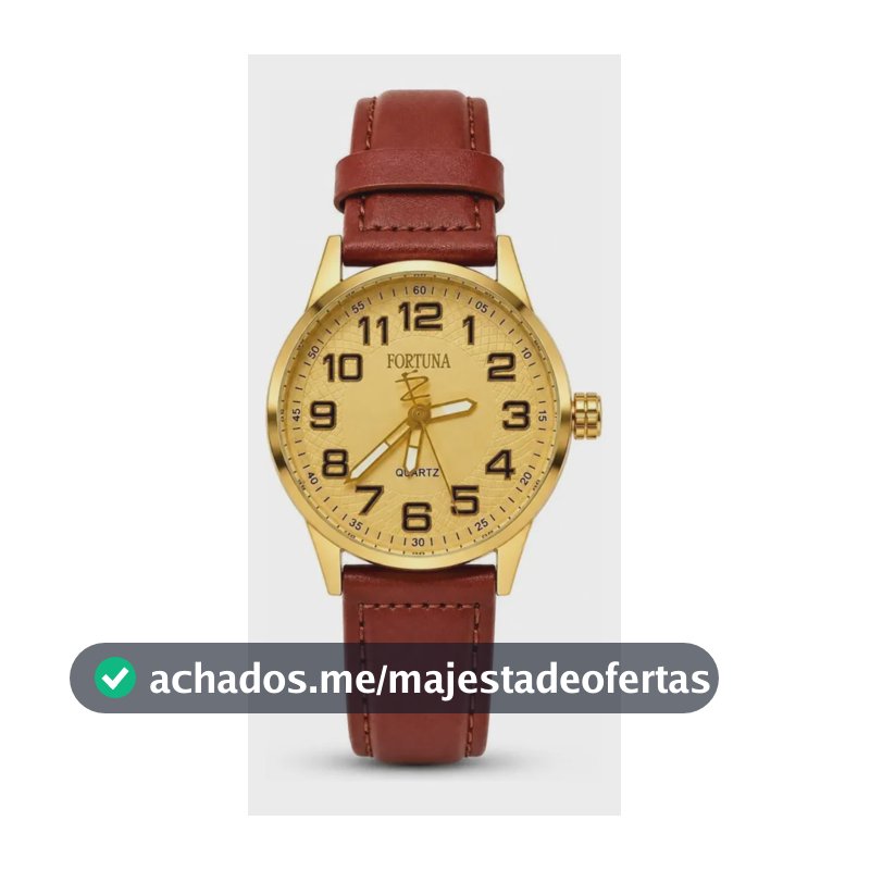 Relógio De Pulso Masculino Fortuna Old Money Minimalista Marrom Cx Dourada