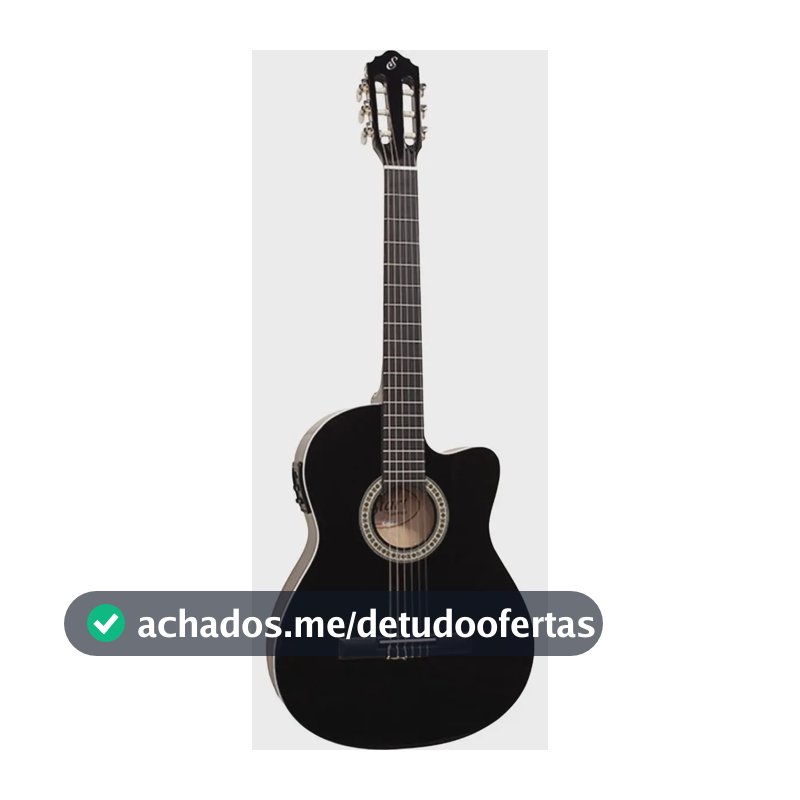 Violão Eletroacústico Giannini Start Nf-14 Ceq Para Destros Preta Bordo Escurecido Verniz Brilhante