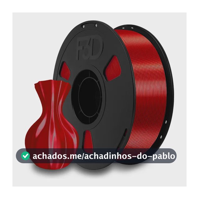 Filamento Pla Silk Vermelho Pérola Impressora 3d F3d 1kg Vermelho