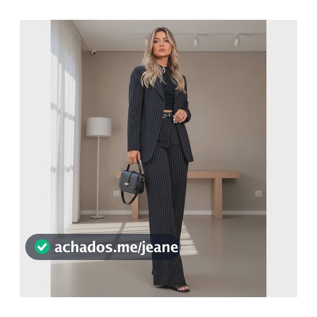 Conjunto Feminino Calça Pantalona E Blazer Alfaiataria