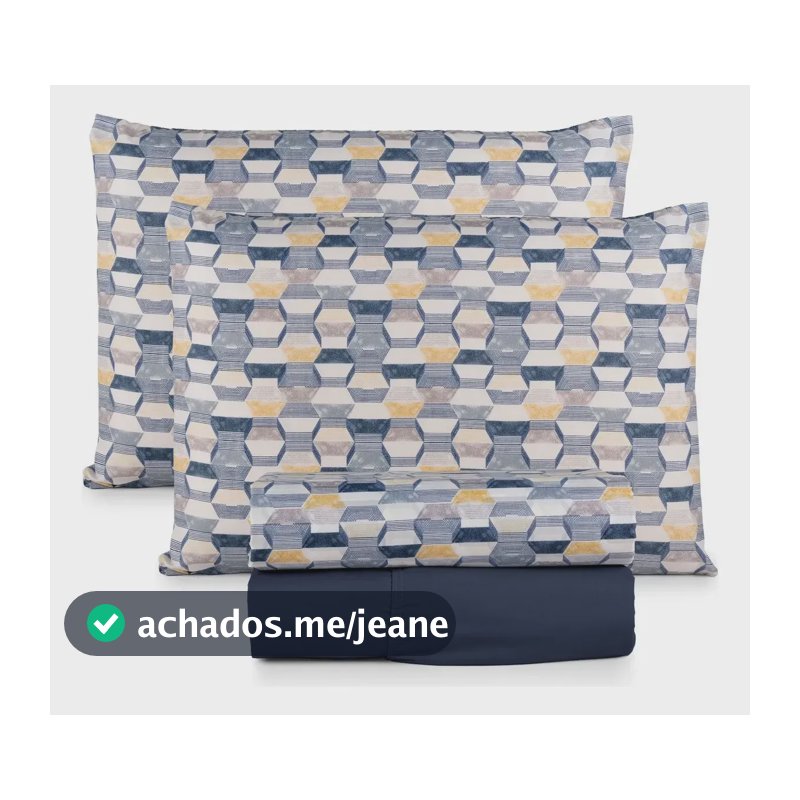 Jogo De Lençol Queen 400 Fios 4 Peças Toque Macio Conforto Mix Colmeia Estampado