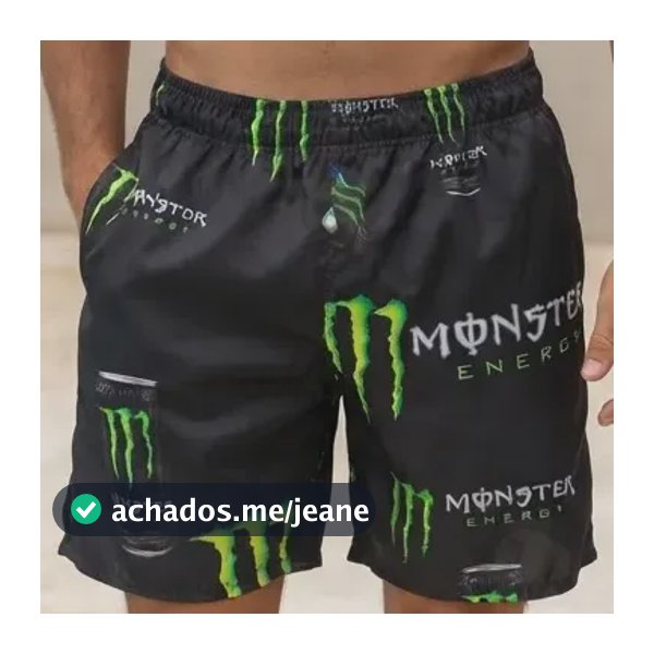 Short Praia Masculino Bebidas Monster Verão Tac Tel Bermuda