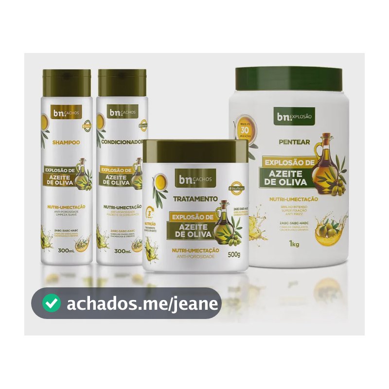 Kit Explosão de Azeite de Oliva 4 Ítens - Nutri-umectação - bn.Cachos