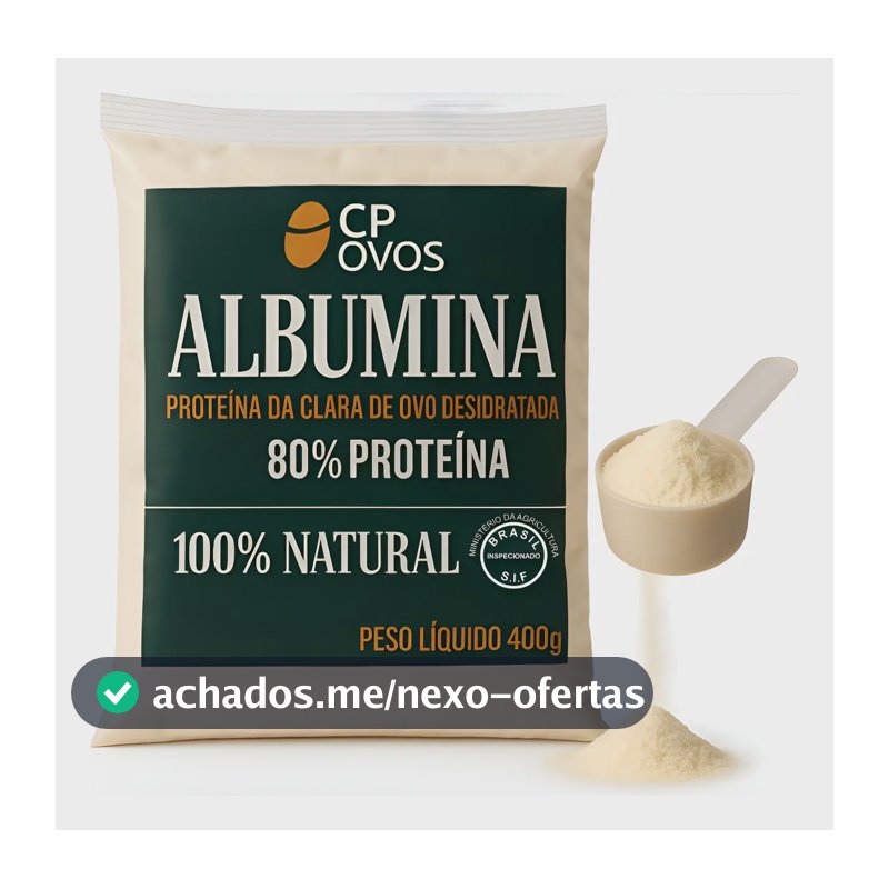 Albumina Pura Cp Ovos 400g 80% Proteína Suplemento Em Pó Sem Sabor