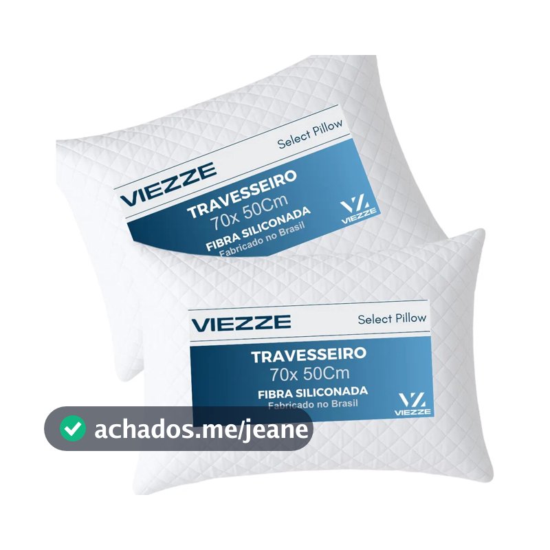 Kit 2 Travesseiros Luxo Matelado Fibra Antialérgica 70x50cm Branco