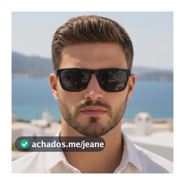 Óculos De Sol Masculino Quadrado Acetato Uv400 Original