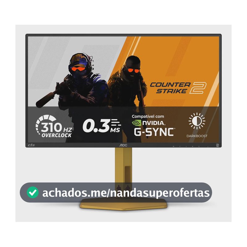 Monitor Gamer AOC AGON CS2 25" 310Hz 0.3 ms HDR400 IPS Base Ajustável CS25G