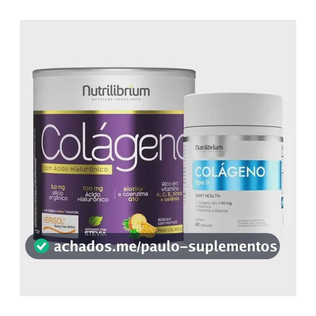 Colágeno Verisol Ácido Hialurônico 200g + Colágeno Tipo 2