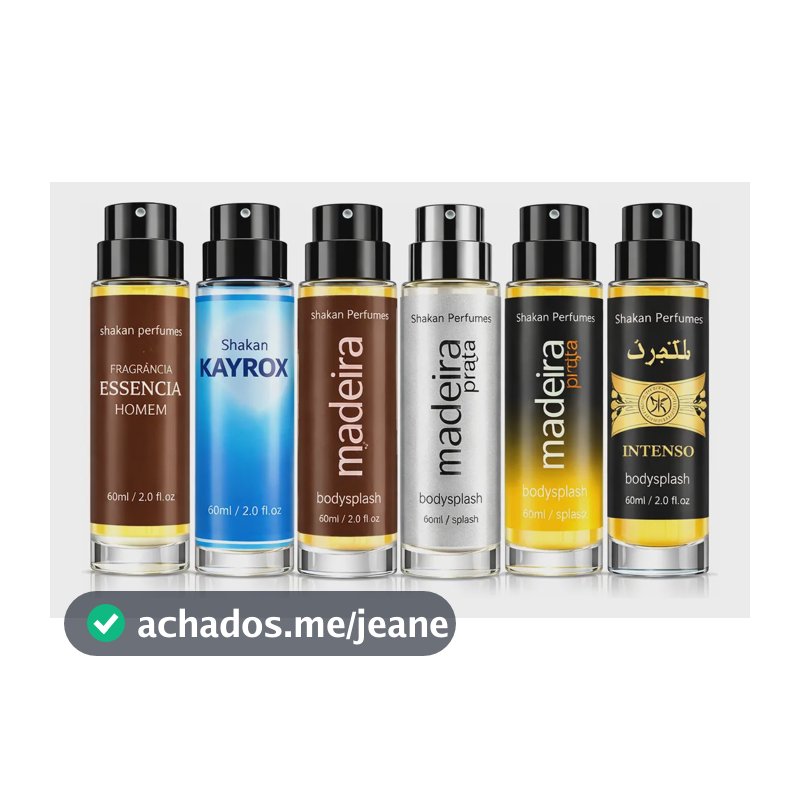 Kit 6 Body Splash Shakan Misto Masculino Feminino Frescor 60 Ml