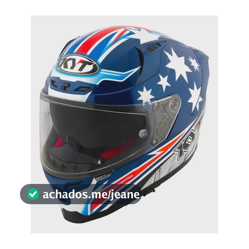 Capacete Kyt Striker 2v Brock Parkes Azul Viseira Cristal Azul Liso Brilhante 59/60