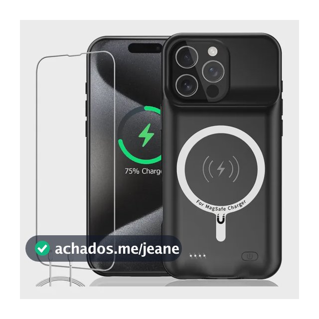 Capa Com Bateria Kckeblm Para iPhone 15 Pro Max 12000mah Com