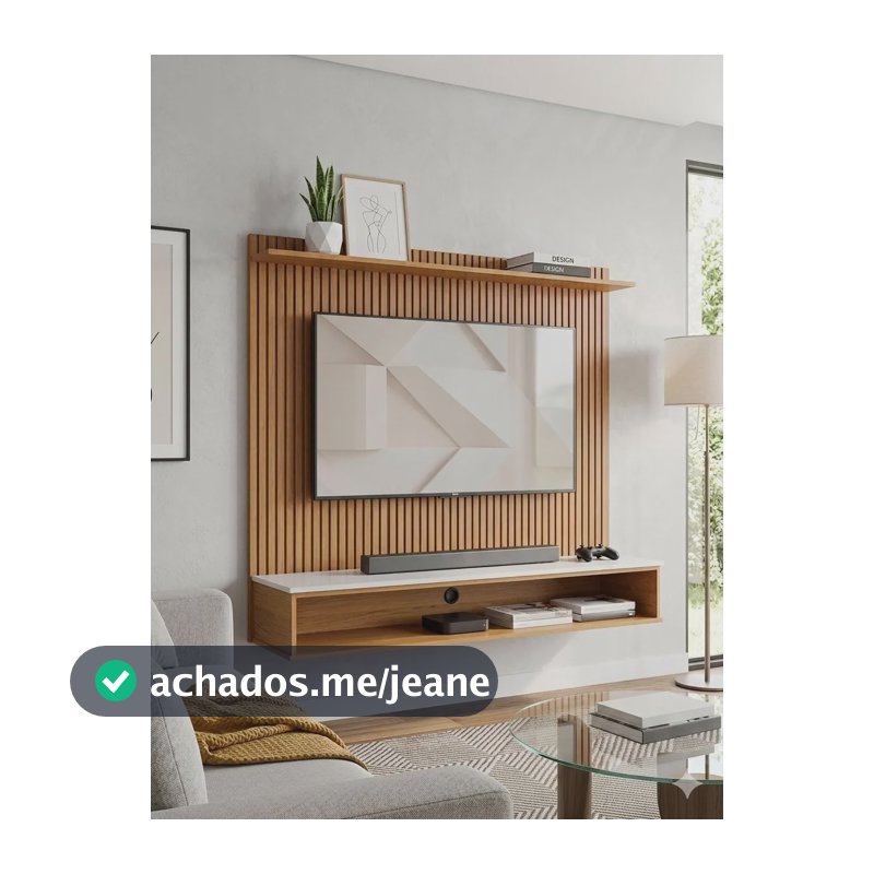 Painel Tv 50 Polegadas Siena Ripado Moderno Suspenso Off White/ripado