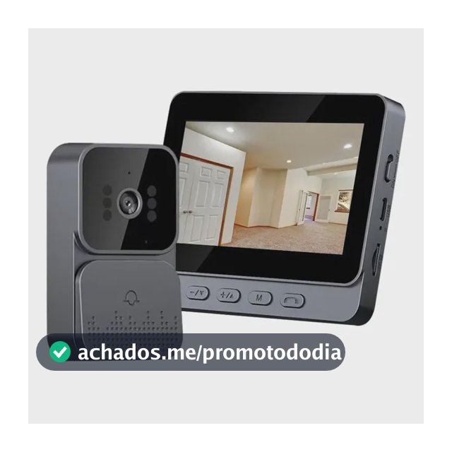 Campainha Interna De Vídeo Sem Fio Com Tela De 4.3 Ips