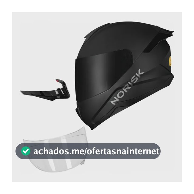 Capacete Norisk Razor Solid Edition Com 2 Viseiras + Spoiler