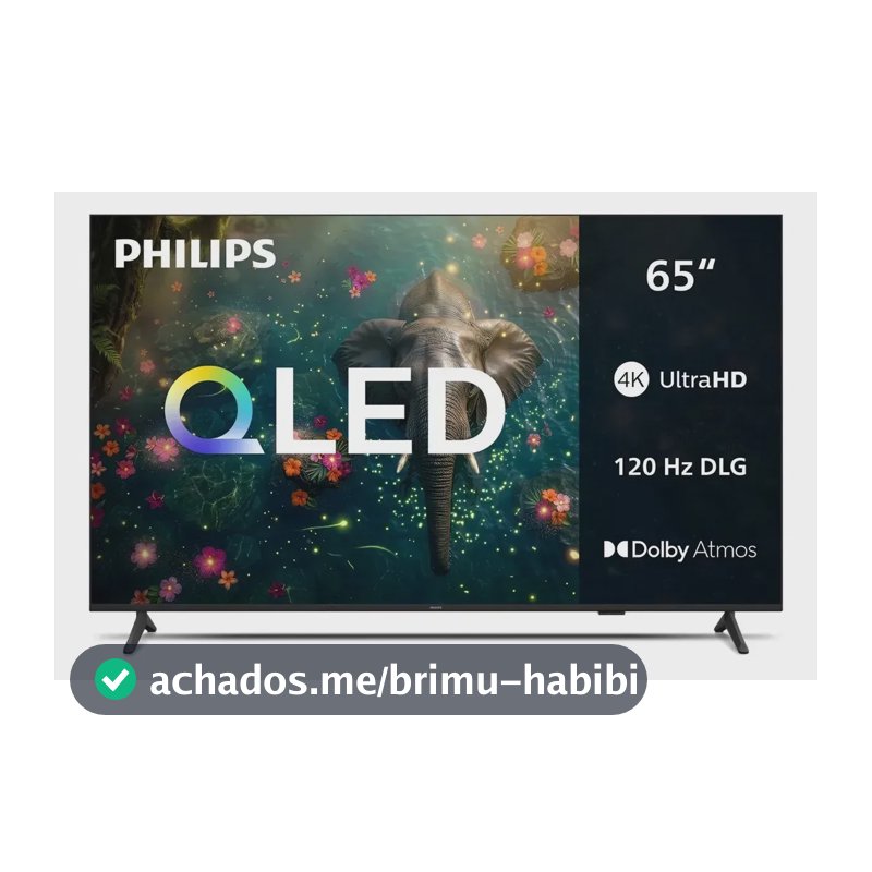 Smart TV Philips 65 polegadas QLED 4K UHD Wi-Fi Bluetooth 120 Hz DLG HDR10+ 65PQG7811/78