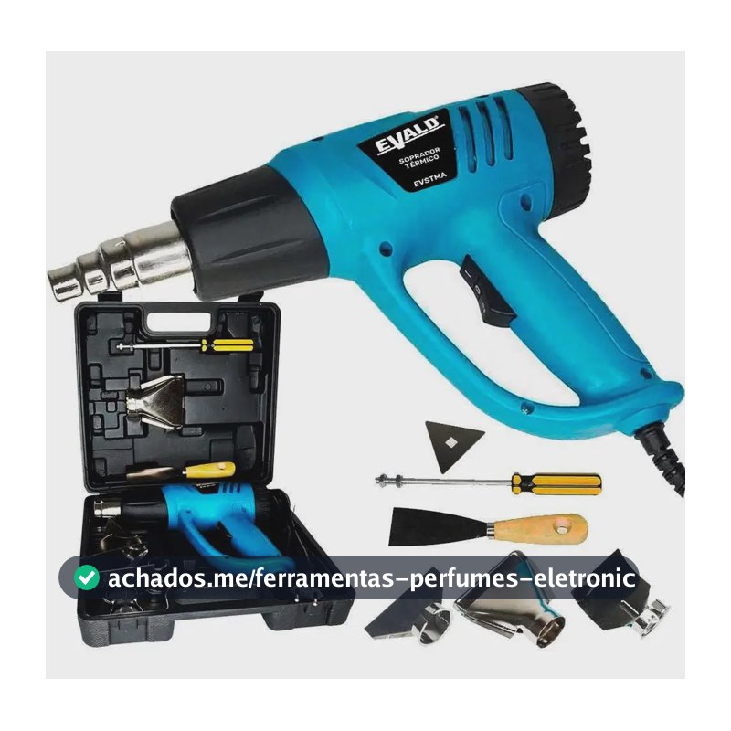 Soprador Térmico 2000w Kit Bicos Espatulas Maleta Evst Evald
