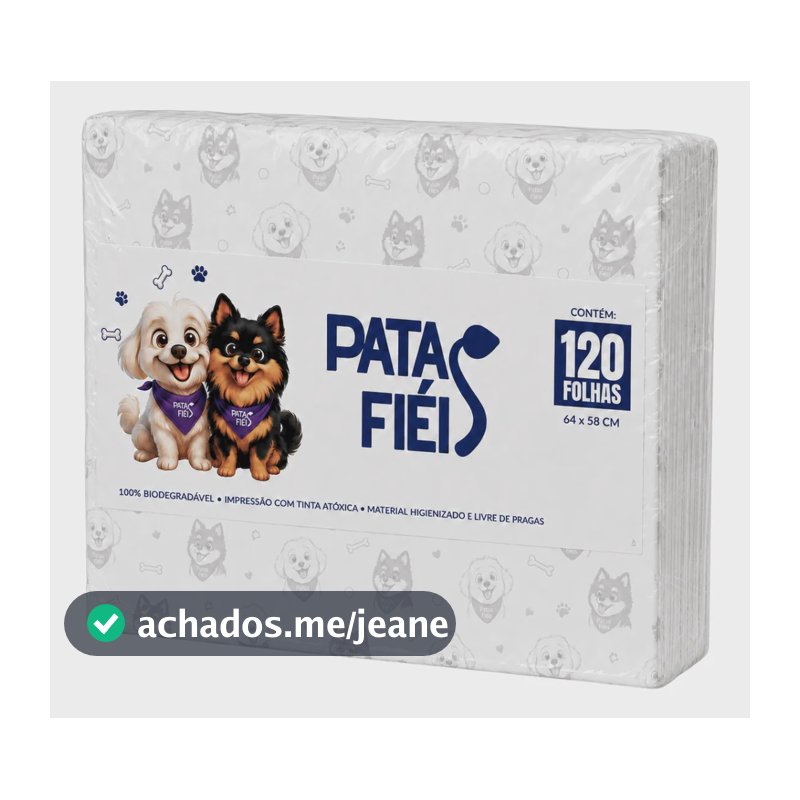 Jornal Pet Cachorro Biodegradável 2kg 120f - Patas Fiéis Branco 2kg (capacidade De Absorção)