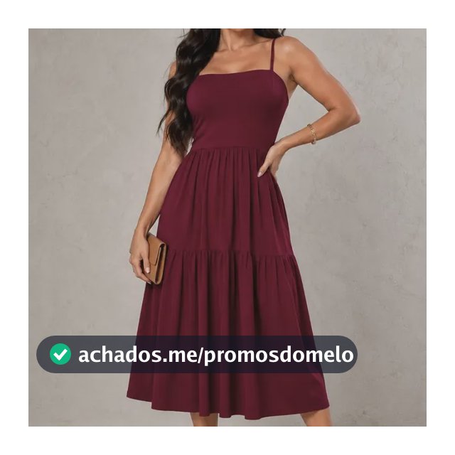 Vestido Midi Feminino Alcinha Viscolycra Soltinho Elegante