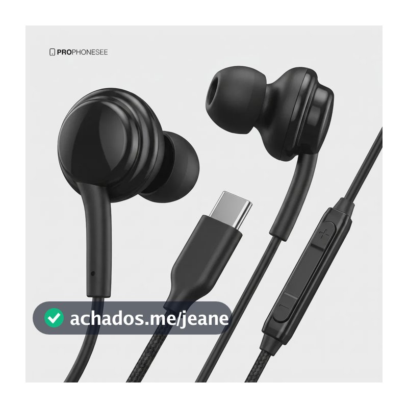 Fone De Ouvido Com Fio USB Entrada Tipo C Compatível Com Samsung S24 S25 S26 Android Xioami Iphone 15 16 17 C Microfone Estéreo Anti Ruido Integrado De Conexão Profissional Direta E Controle De Volume