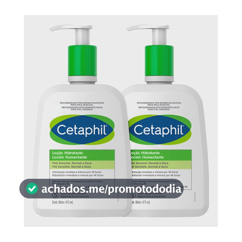 Emulsão Cetaphil Kit Cetaphil Loção Hidratante Corporal e Facial en dispensador 473mL neutra - kit x 2 unidades