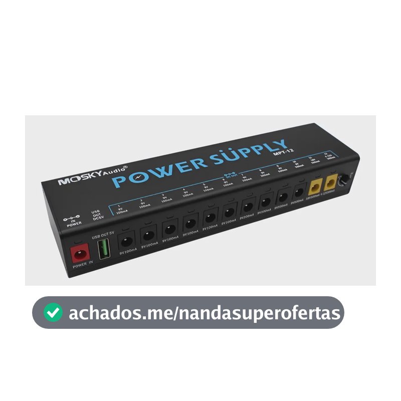 Fonte Isolada 12 Pedais Power Supply Mosky Mpt-12 Usb 127/220v