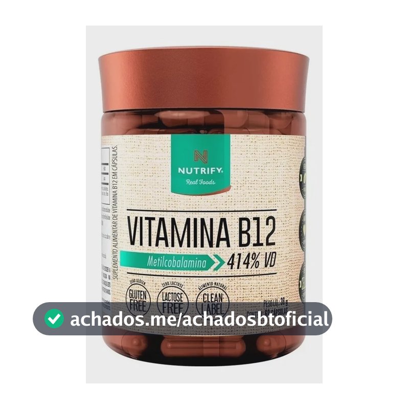 Vitamina B12 Nutrify Vitamina e Minerais em cápsula Sem sabor x 36g de 60 un