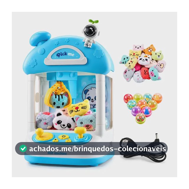 Mini Máquina De Garra Infantil Ursinhos Pelúcia Azul