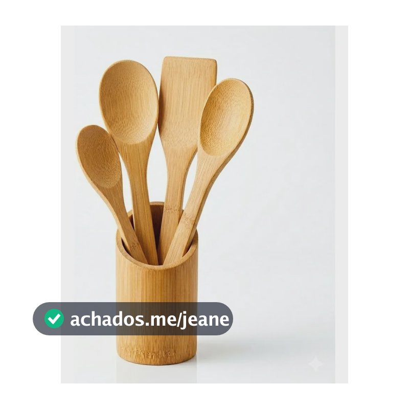 Kit Utensílios De Bambu 5 Peças Cozinha Kit Colher De Pau