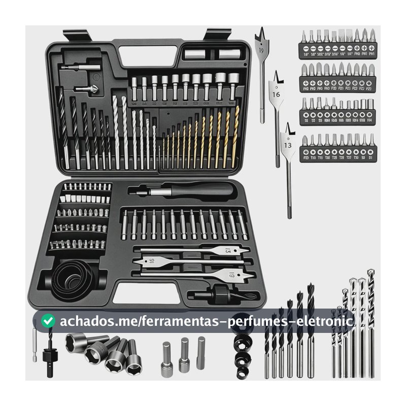 Kit de Brocas Naisieka ZT111 Para Parafusadeira, Furadeira e Impacto Com 111 Peças Para Madeira, Concreto e Metal