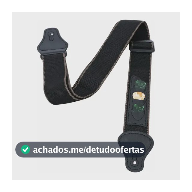 Correia Violão Guitarra Baixo Alça Ajustável + 3 Palhetas