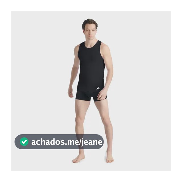 Kit 2 Regatas adidas Underwear Preta Básica