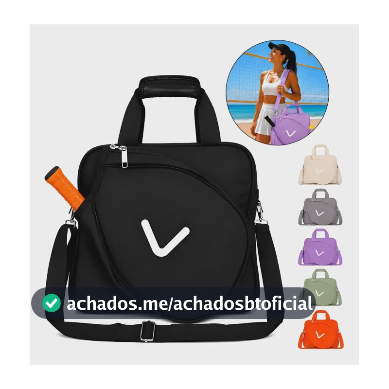 Bolsa Raqueteira Beach Tennis Impermeável Moderna Grande Lilás