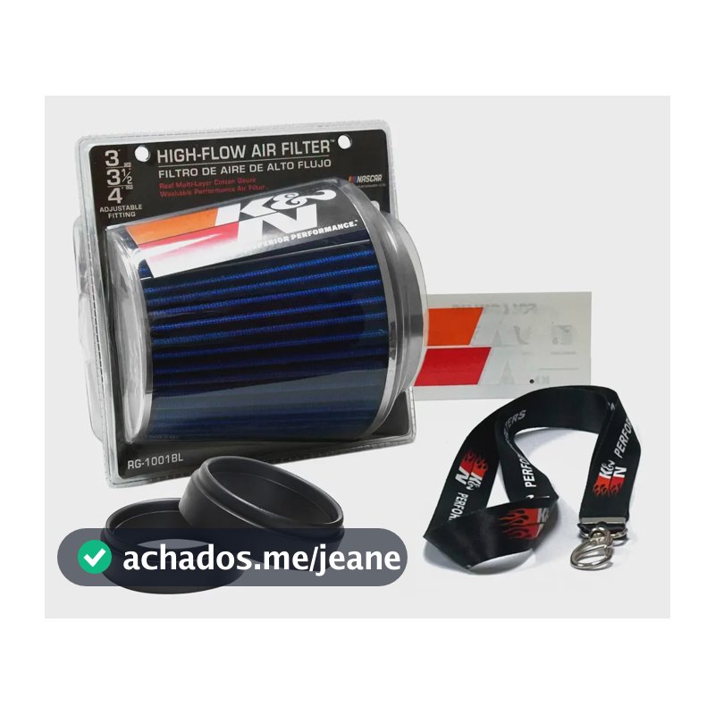 Filtro Ar K&n Duplo Fluxo Rg-1001bl Azul Com 3 Medidas