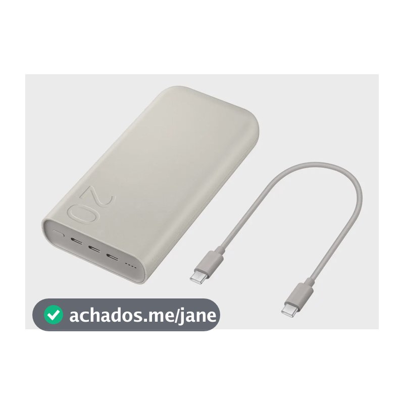 Carregador Power Bank sem fio Samsung | Potência de 45 W | 20.000 mAh | Cor bege | Carregamento super rápido 2.0