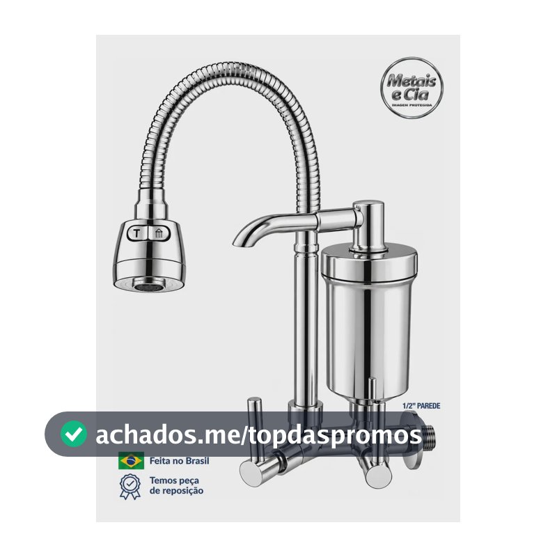 Torneira Com Filtro Gourmet Flexível Filtro Cozinha Parede Bica Com Filtro Cromado Purificador De Agua