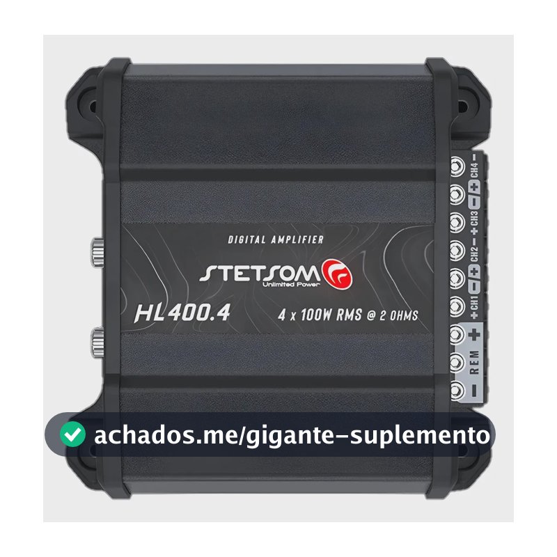 Módulo Amplificador Automotivo Stetsom HL 400.4 4 Canais 400W Preto