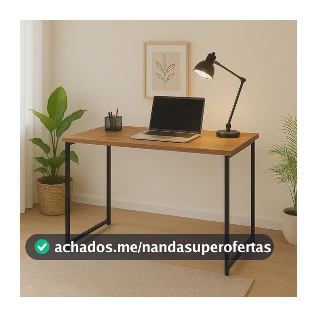 Escrivaninha Industrial 90cm Mesa Estudo Aparador  Aço Mdf
