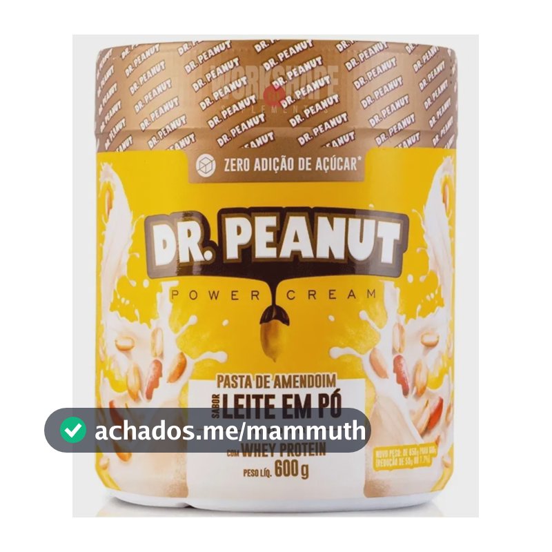 Dr. Peanut Pasta De Amendoim Do C Whey Isolado 600g Sabor Leite Em Pó
