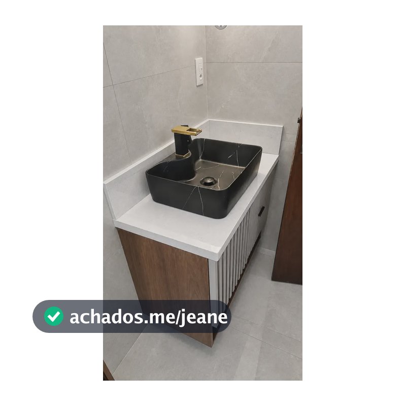Cuba De Apoio Retangular Com Mesa 49x38cm Branco Everfort Mármore Preto Acetinado