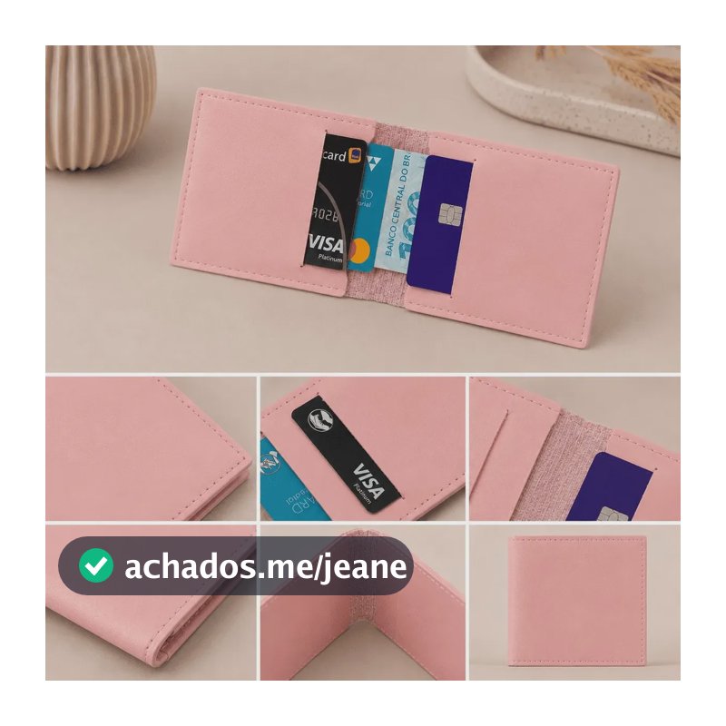 Hiper Kit 50 Porta Cartão Masculino E Feminino Slim Basico Rosa