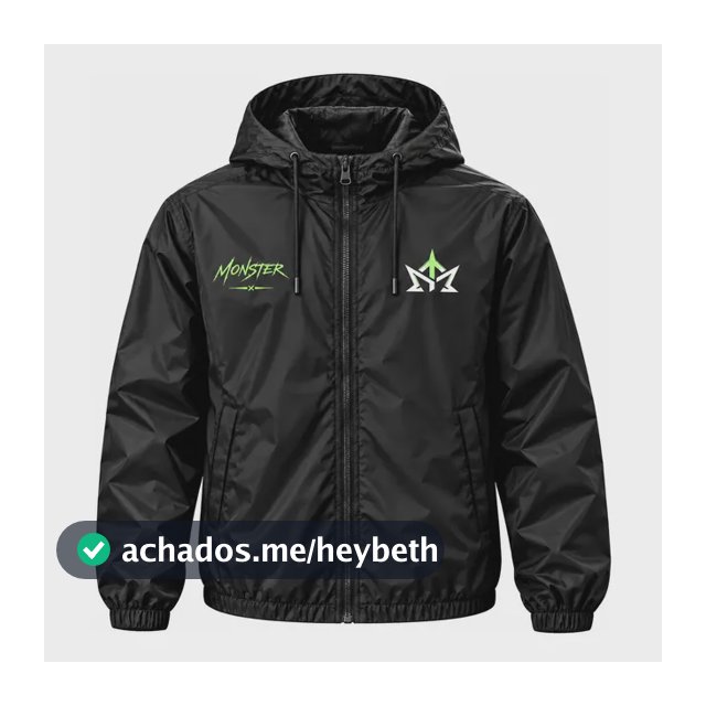 Jaqueta Corta Vento Monster Impermeável Unissex Sportivo Top Preto Gg