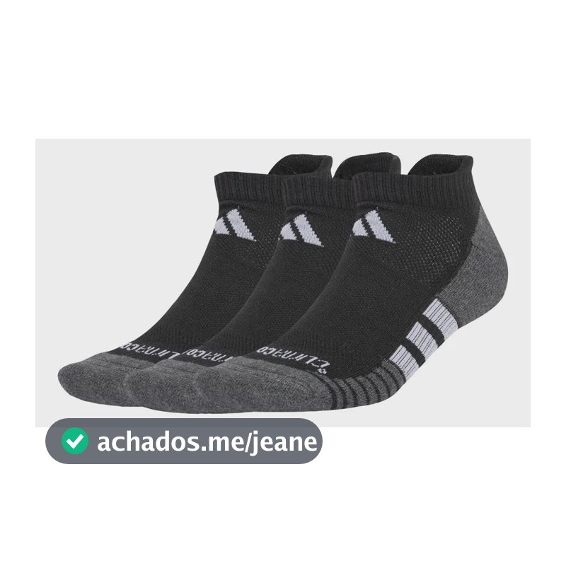 Meias Soquete Performance Climacool 3 Pares adidas Preto G