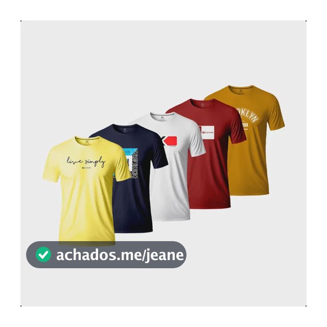 Kit 5 Camiseta Masculina Leves Defeitos Algodão Variadas Gg Estampa Localizada