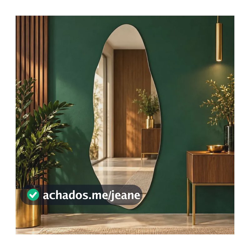 Espelho Orgânico 110cm Decorativo Quarto Loja Moderno Luxo Vênus 110x50cm