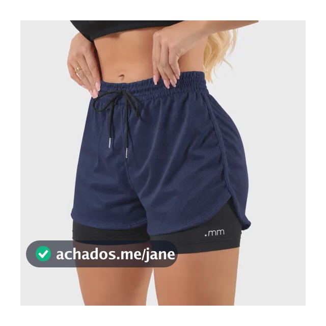 Short Duplo Feminino Bermuda 2 Em 1 Compressão Academia