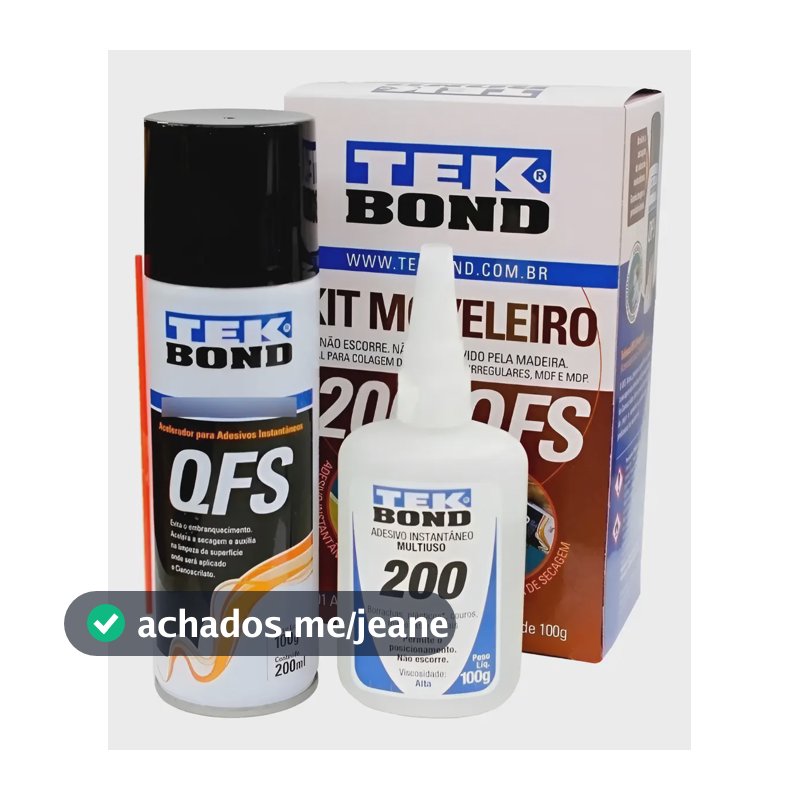 Kit Moveleiro 200 100g + Ativador Qfs 200ml Tekbond Branco