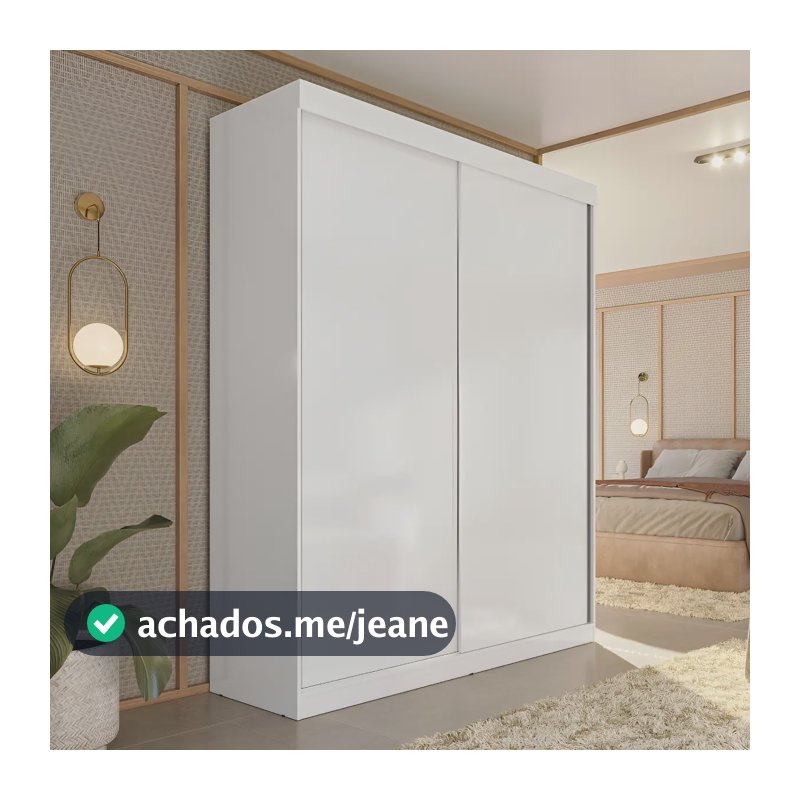 Guarda Roupa Solteiro 2 Portas De Correr 2 Gavetas Jb Cor Branco