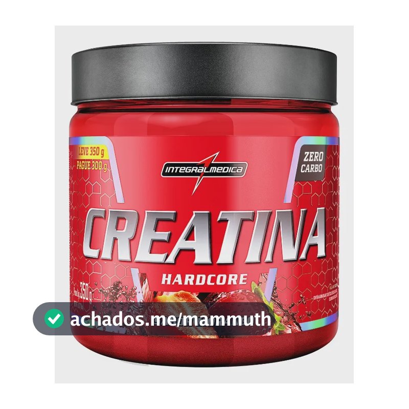 Creatina Integralmédica Monohidratada Hardcore em pó sabor Morango x 350g