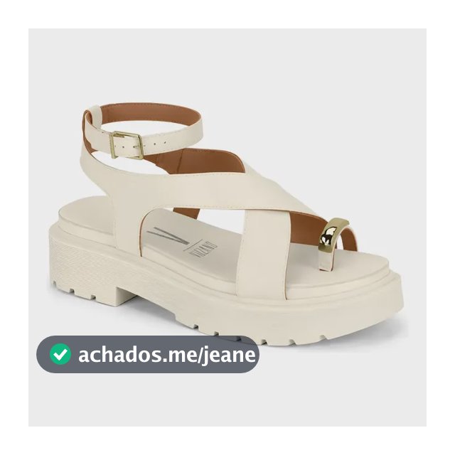Sandália Feminina Vizzano Plataforma Anel Dedo Tiras Fivela